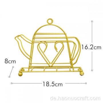 Kreative Persönlichkeit goldener Teekannen-Papierhandtuchhalter